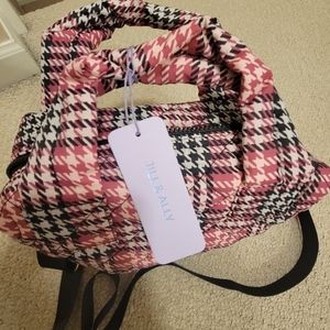 Jill and Ally Houndstooth Quilted Satchel